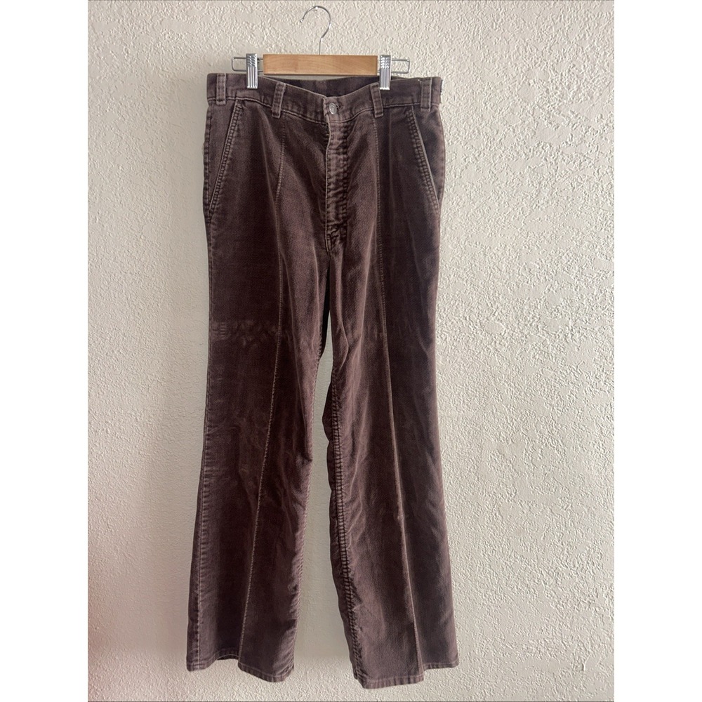 Levi's Movin' On Brown Velour Corduroy Jeans Vintage 70s/80s 32x30 Hippie Boho
